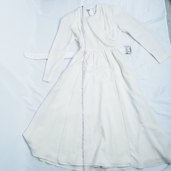 *Last Chance* Vintage NWT Albert Nipon A-Line Midi Dress Modest Ivory 2P - Picture 8 of 13
